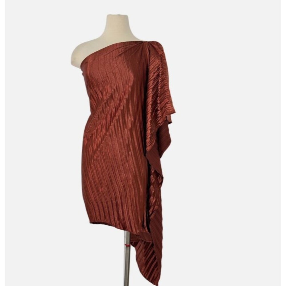 Anthropologie Guapa One-Shoulder Cooper Asymmetrical Draped Mini Dress 10P
